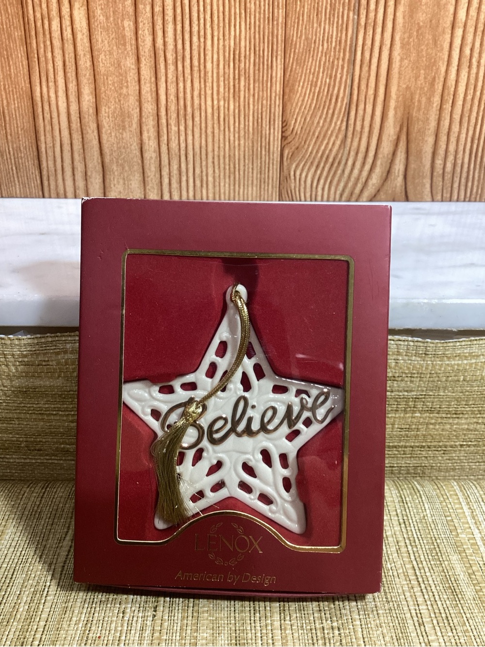Lenox White 'Believe' Star Holiday Ornament